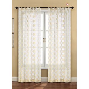 Devine Geometric Sheer Rod Pocket Curtain Panels (Set of 2)