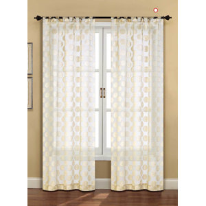 Devine Geometric Sheer Rod Pocket Curtain Panels (Set of 2)