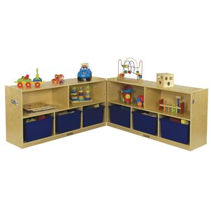 Folding 10 Compartment Shelving Unit with Casters