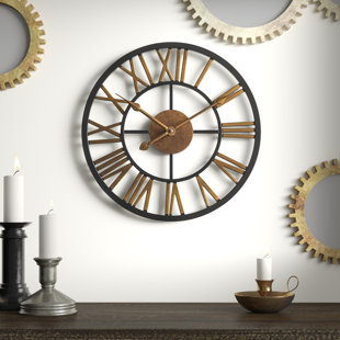 Copper Kitchen Clocks Wayfair Winterville 13 75 Round Wall Clock