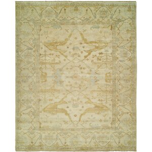 Oushak Hand-Knotted Beige Area Rug