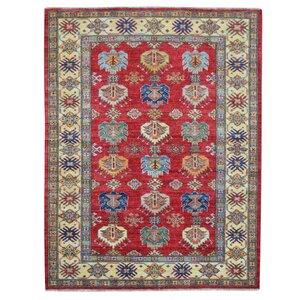 Kazak Hand-Knotted Red/Blue Area Rug
