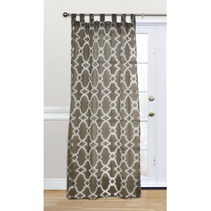 Dara Geometric Sheer Tab Top Single Curtain Panel