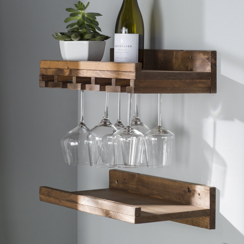 Trent Austin Design Bernon Rustic Wall Mounted Wine Glass Rack ...