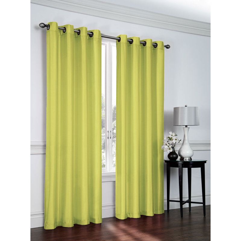 Ebern Designs Belterra Faux Silk Semi Sheer Grommet Curtain Panels Belterra Faux Silk Semi Sheer Grommet Curtain Panels