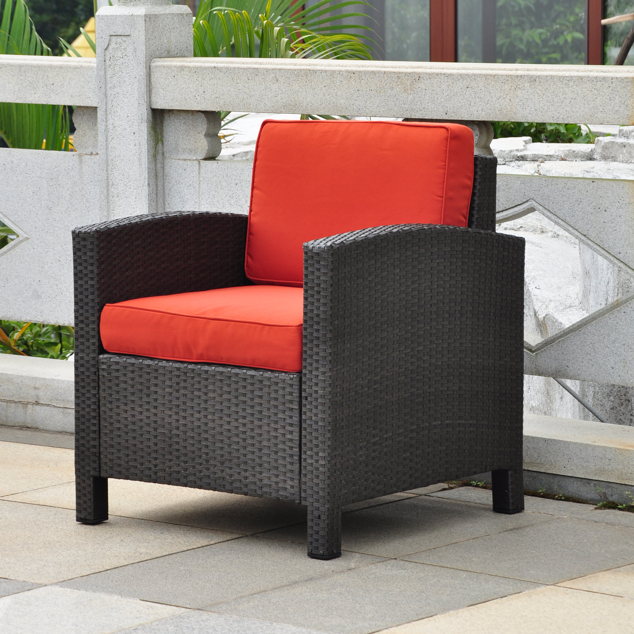 Brayden Studio Katzer Wicker Resin Aluminum Contemporary Patio Chair Brayden Studio Katzer Wicker Resin Aluminum Contemporary Patio Chair With Cushion Reviews Wayfair