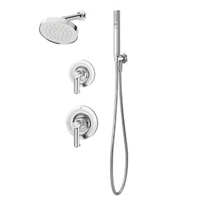 Museo Thermostatic Handheld and Fixed Shower Faucet with Lever Handles