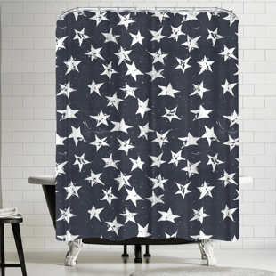 Navy And White Shower Curtain | Wayfair Navy And White Shower Curtain | Wayfair
