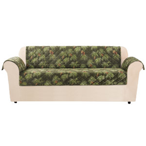 Lodge Pinecone Box Cushion Sofa Slipcover