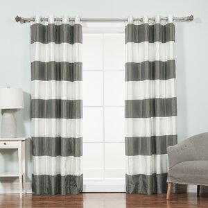 Camden Striped Blackout Thermal Tap Top Curtain Panel (Set of 2)