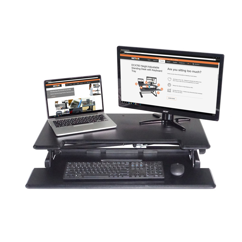 Symple Stuff Brant Compact Height Adjule Standing Desk With Brant Compact Height Adjule Standing Desk With Keyboard Tray
