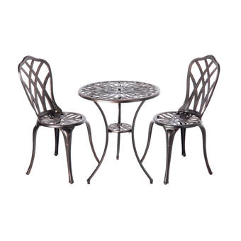August Grove Bentonville 3 Piece Bistro Set Wayfair
