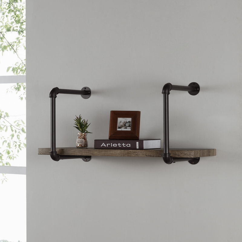 Williston Shavonne Industrial Pipe Wall Shelf & Reviews Wayfair