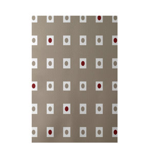 Geometric Beige Indoor/Outdoor Area Rug