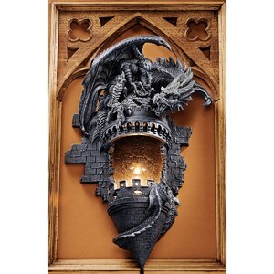 Dragon's Castle Lair Illuminated Wall Resin Sconce