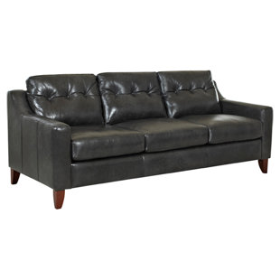Low Back Tufted Leather Sofa Wayfair Orleans Tufted Leather Sofa