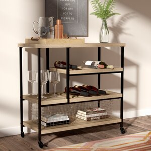 Comet Kitchen Cart with Wooden Top