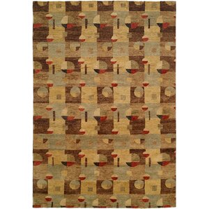 Lushun Hand-Knotted Brown/Beige Area Rug