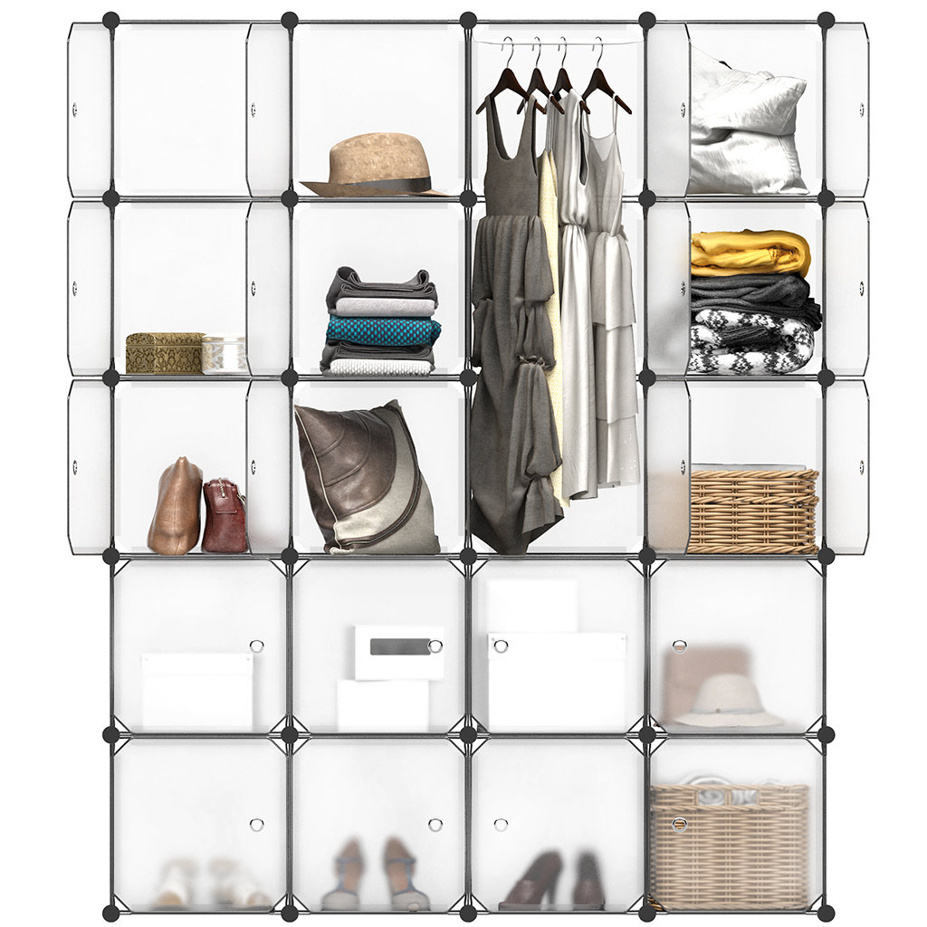 Rebrilliant Carmona 58 W 20 Cubby Shelving Closet System Wayfair