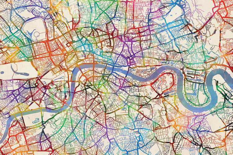East Urban Home Urban Rainbow Street Map Series: London ...