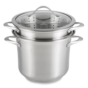 Contemporary Stainless Steel 8 Qt. Multi-Pot with Lid