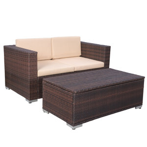 Tildenville 2-Piece Cameron Patio Sunbrella Seating Group with Cushions