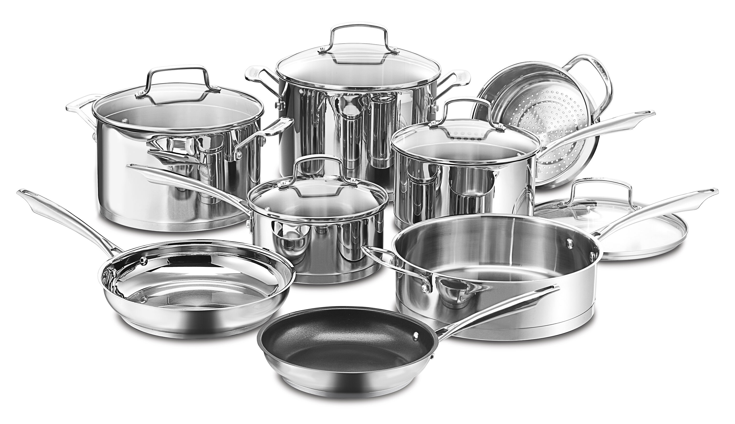 Stainless Steel Kitchen Set cuisinart professional 13 piece stainless steel cookware set reviews wayfair