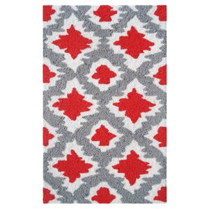 Beaumont Hand-Hooked Red/Gray Area Rug