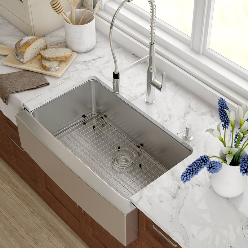Kraus 33" x 21" Farmhouse Kitchen Sink with Drain Assembly & Reviews