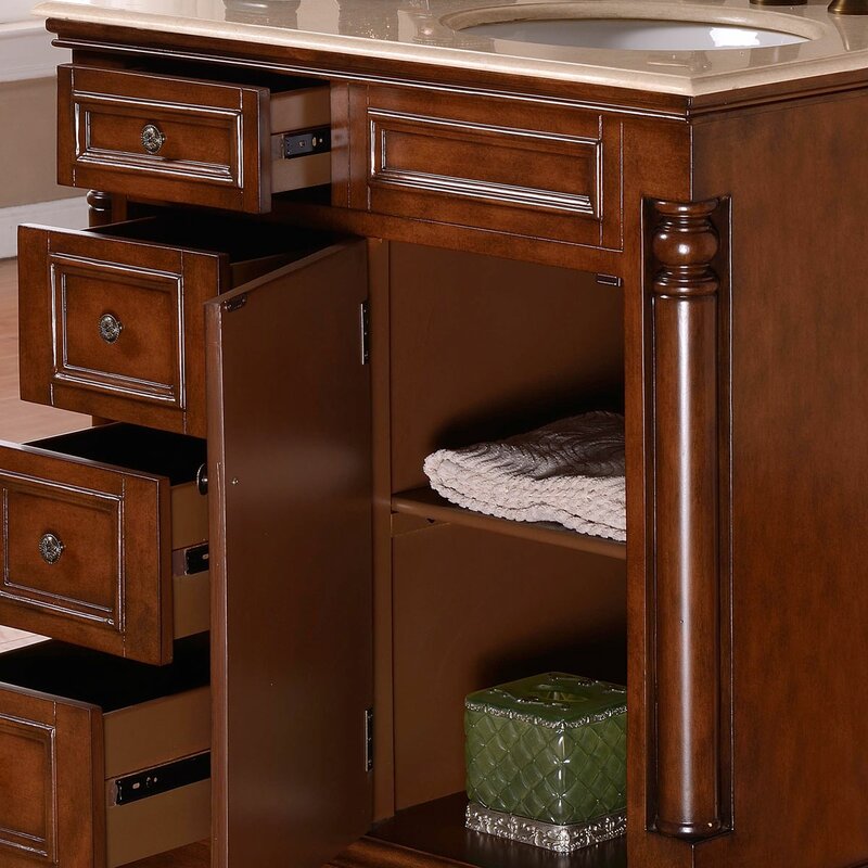 Silkroad Exclusive 36" Single Sink Cabinet Bathroom Vanity Set