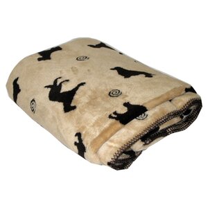 Plush Embossed Dog Throw in Beige