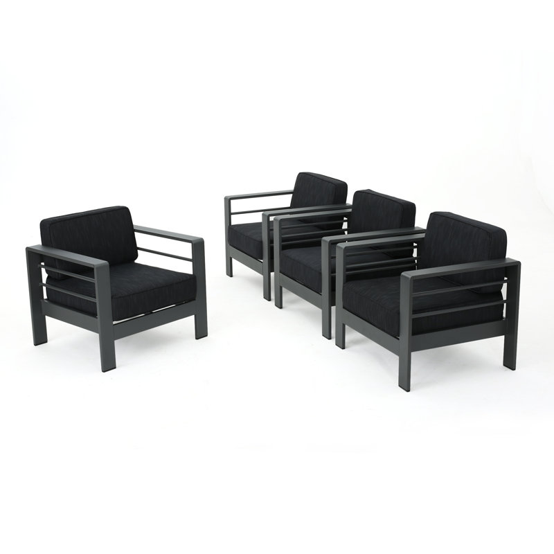 Brayden Studio Royalston Contemporary Aluminum Chair With Cushions Royalston Contemporary Aluminum Chair With Cushions