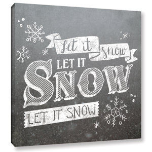 'Let It Snow' by Laura Marshall Textual Art on Wrapped Canvas