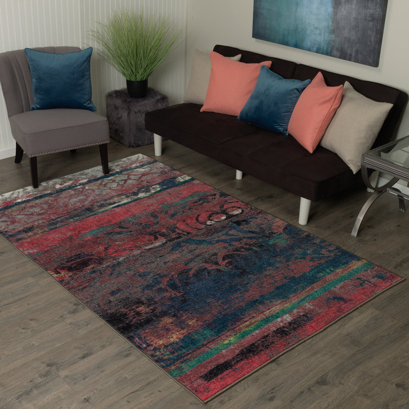 World Menagerie Vermont Eroded Pink Green Black Area Rug Reviews Vermont Eroded Pink Green Black Area Rug