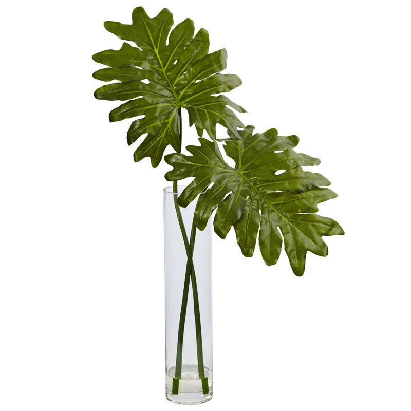 Artificial Selloum Floor Foliage Plant in Decorative Vase ...