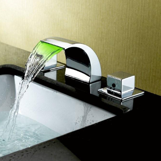 Sumerain Widespread Led Waterfall Bathroom Sink Faucet Reviews Widespread Led Waterfall Bathroom Sink Faucet