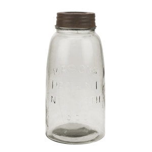 Large Mason Storage Jar with Rust Lid