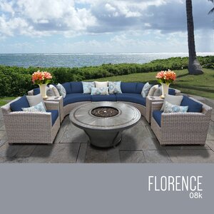 Florence Outdoor 8 Piece Wicker Sofa Set with Cushions