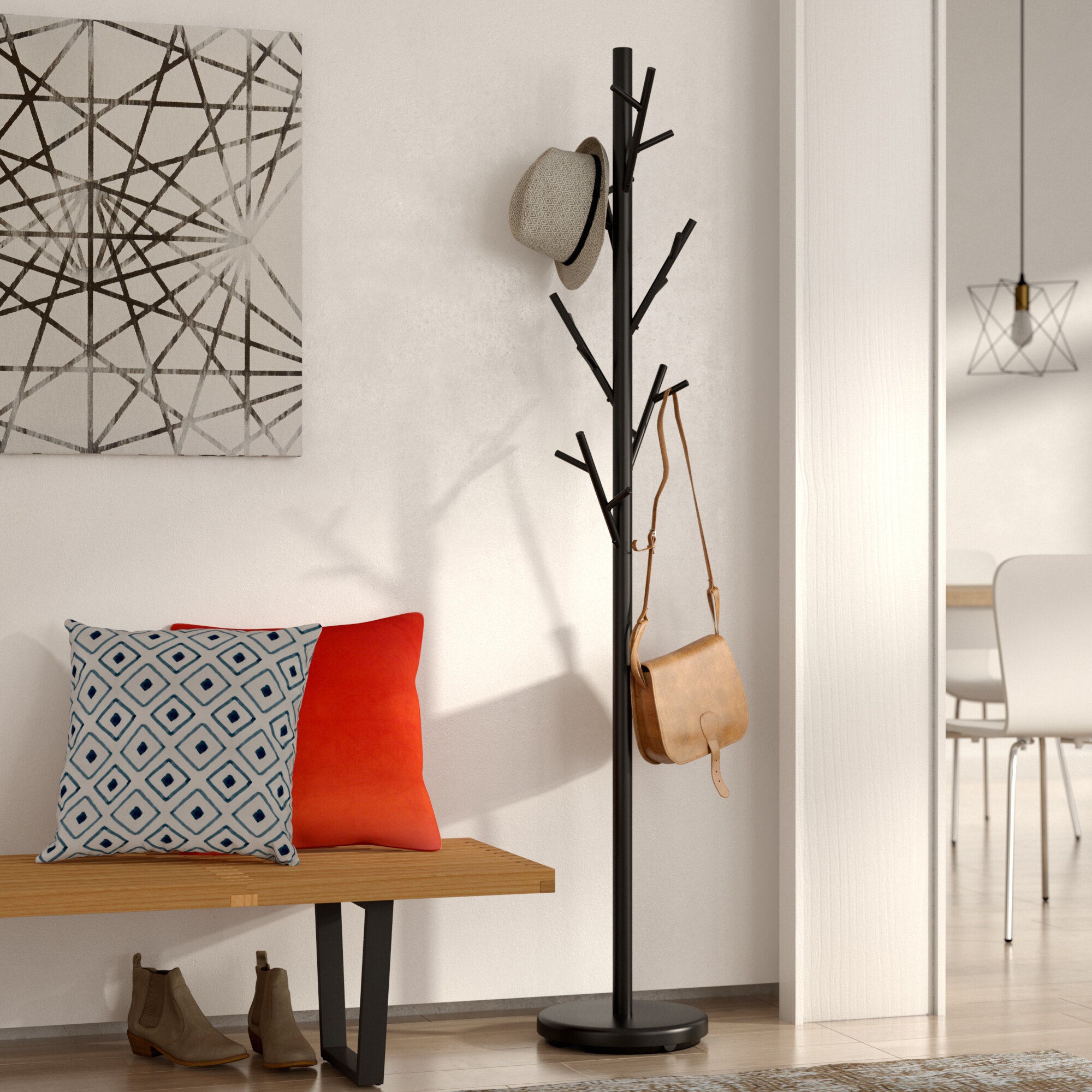 black coat hanger stand