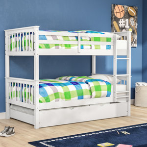 Esmeralda Solid Wood Twin Standard Bed with Trundle