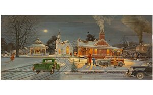 'Home for Christmas' by Keith Brown Painting Print on Plaque