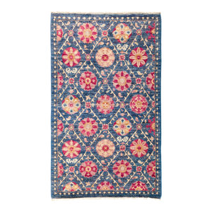 One-of-a-Kind Suzani Hand-Knotted Multicolor Area Rug