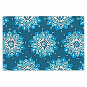 'Blue Flower Burst' Doormat