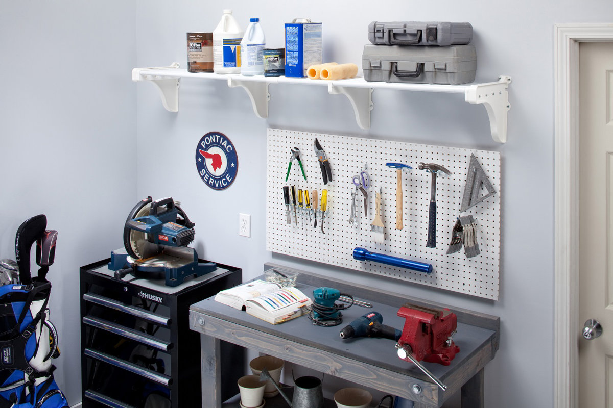 EZ SHELF from Tube Technology Expandable Garage Kit Wall Shelf