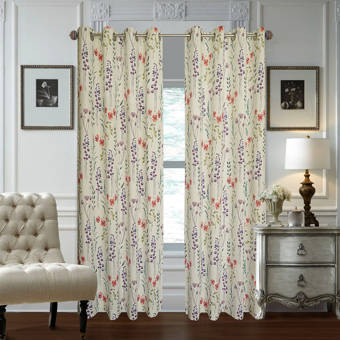 Birch Lane Heritage Lyons Floral Grommet Single Curtain Panel
