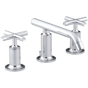 Purist Widespread Bathroom Sink Faucet with Low Cross Handles and Low Spout
