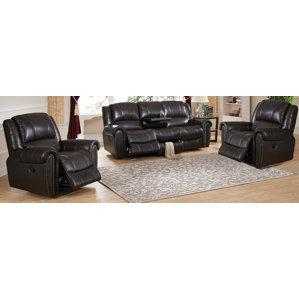Charlotte 3 Piece Leather Living Room Set by Amax