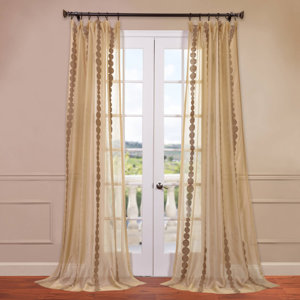 Cleopatra Geometric Sheer Rod Pocket Single Curtain Panel