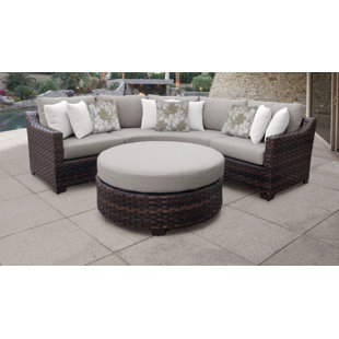 5 Piece Wicker Patio Set Wayfair Kathy Ireland Homes Gardens River Brook 4 Piece Outdoor Wicker Patio Furniture Set 04b