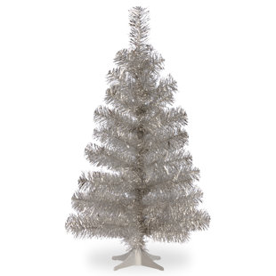 Vintage Silver Christmas Tree Wayfair Tinsel Trees 3 Silver Artificial Christmas Tree And Stand